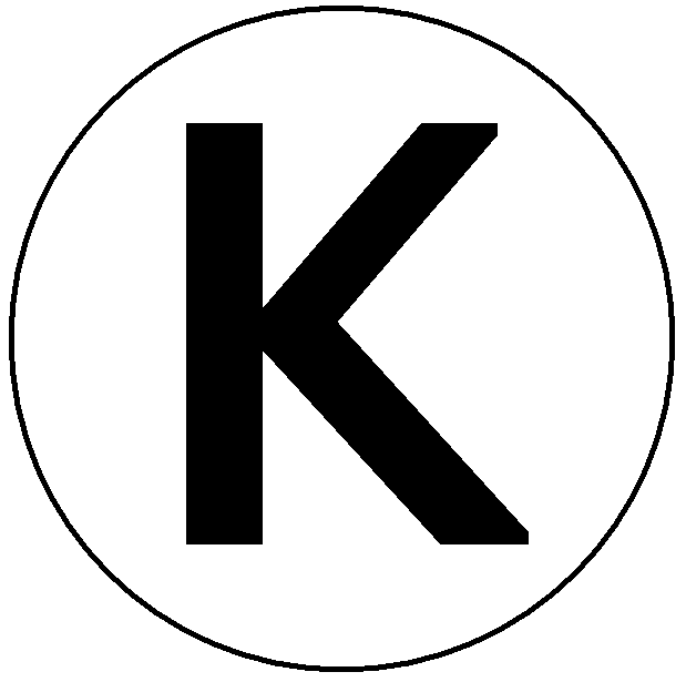 K in a circle