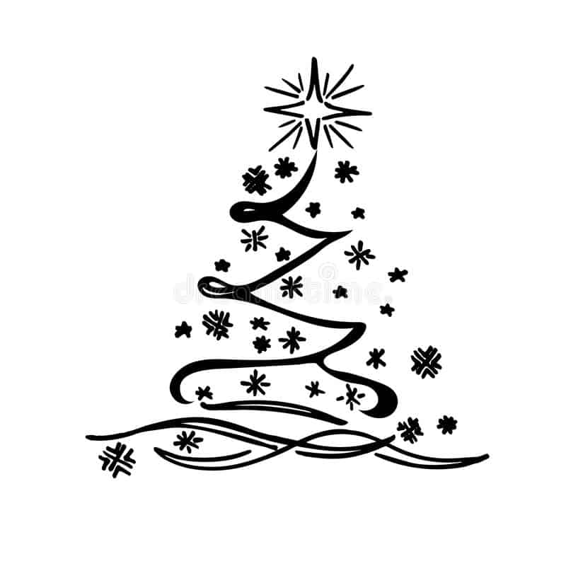Christmas Tree Sketch Doodle Vector Illustration 63240913